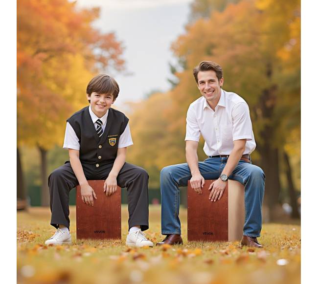 Cajon būgnelis su užtemtukais ir dėklu7