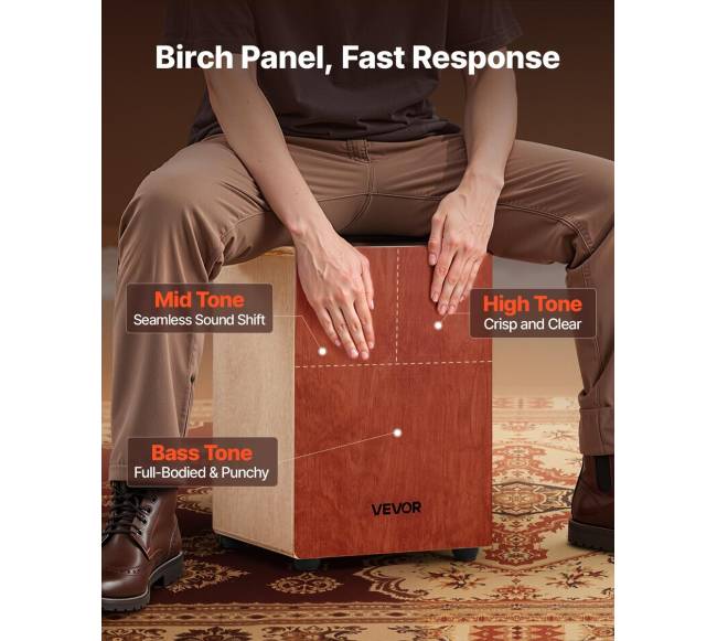 Medinė dėžė būgnui su gitaros stygomis1