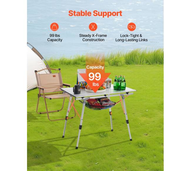 Sulankstomas aliuminio stalas stovyklavimui2