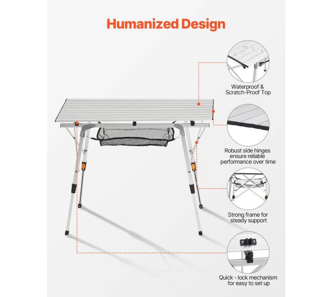 Sulankstomas aliuminio stalas stovyklavimui5