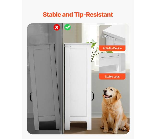 Baltos dviejų durų vonios grindų spintelė5