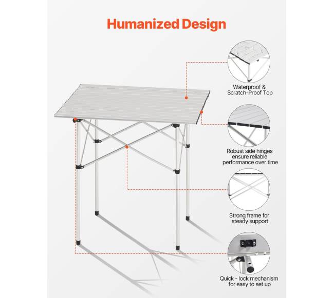 Sulankstomas lauko stalo aliuminis stalas5