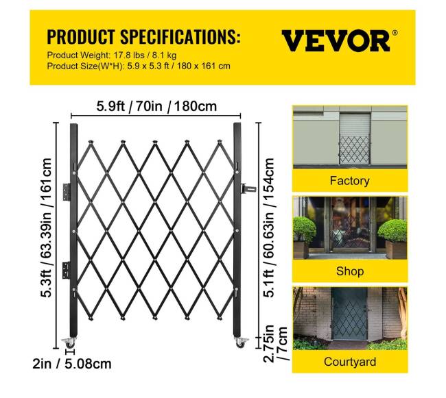 Vienguba sulankstoma apsaugos grotelė 1,5m x 1,68m6