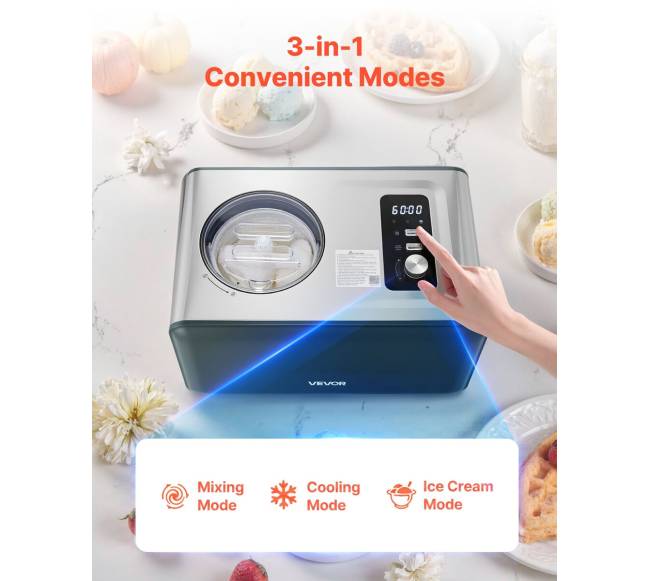 1.5 l automatinė ledų gaminimo mašina su kompresoriumi1