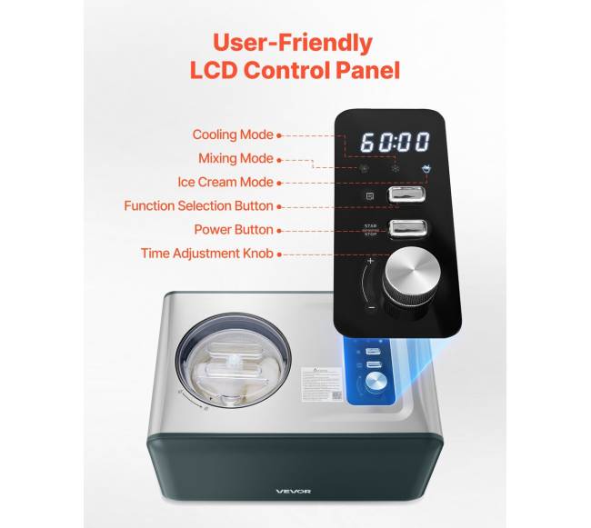 1.5 l automatinė ledų gaminimo mašina su kompresoriumi3