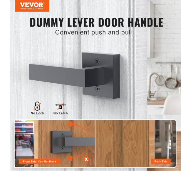 Juodas vienpusis durų rankenos svirtys1