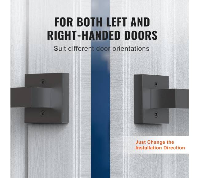 Juodas vienpusis durų rankenos svirtys3