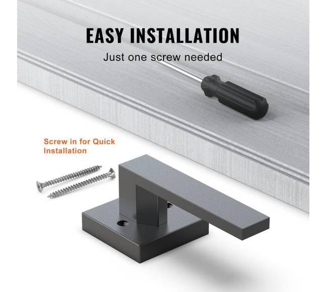 Juodas vienpusis durų rankenos svirtys4