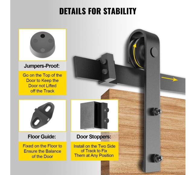 Stumdomų durų furnitūros komplektas4