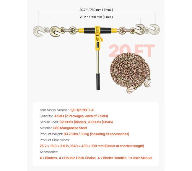 Grandininis tvirtinimo įtaisas 38 x 20 pėdų g806