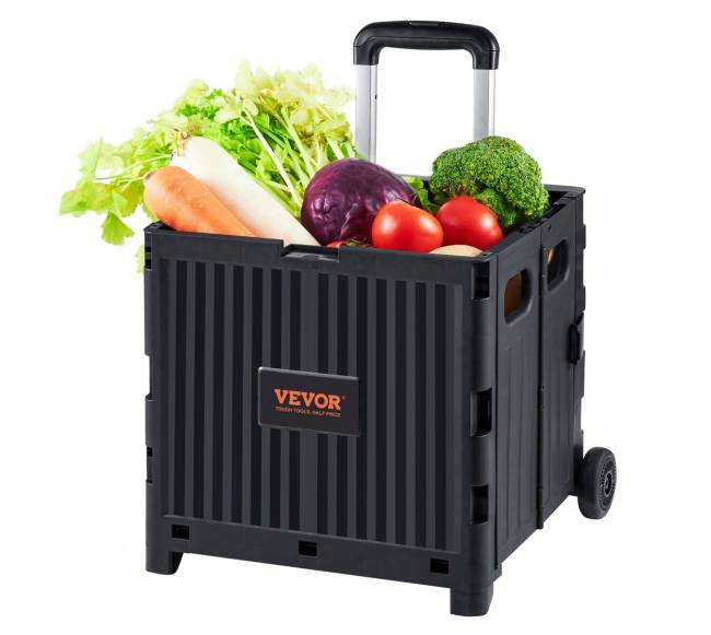 Sulankstomas pirkinių vežimėlis su teleskopine rankena8