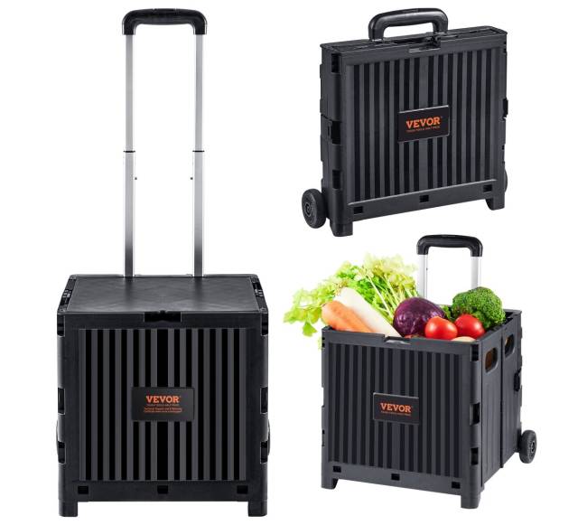 Sulankstomas pirkinių vežimėlis su teleskopine rankena10