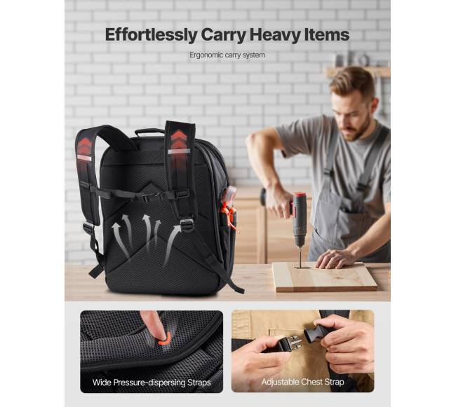 Darbo kuprinė su 45 kišenėmis elektrikams3