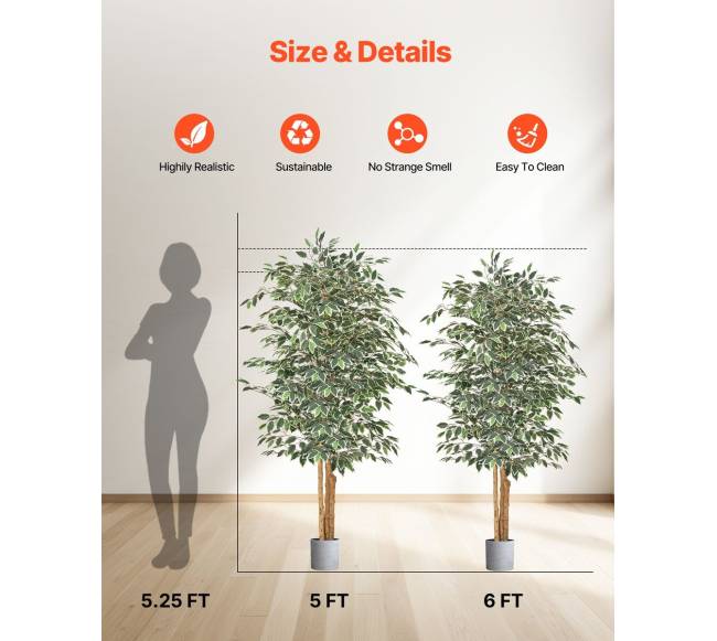 180 cm dirbtinis fikusas su vazonu vidaus dekorui1