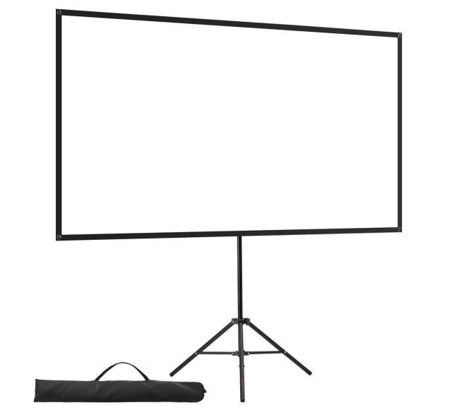 Trikojis projektoriaus ekranas su stovu 80 colių8