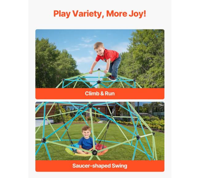 10 pėdų geometrinė laipiojimo kupolas su sūpynėmis2