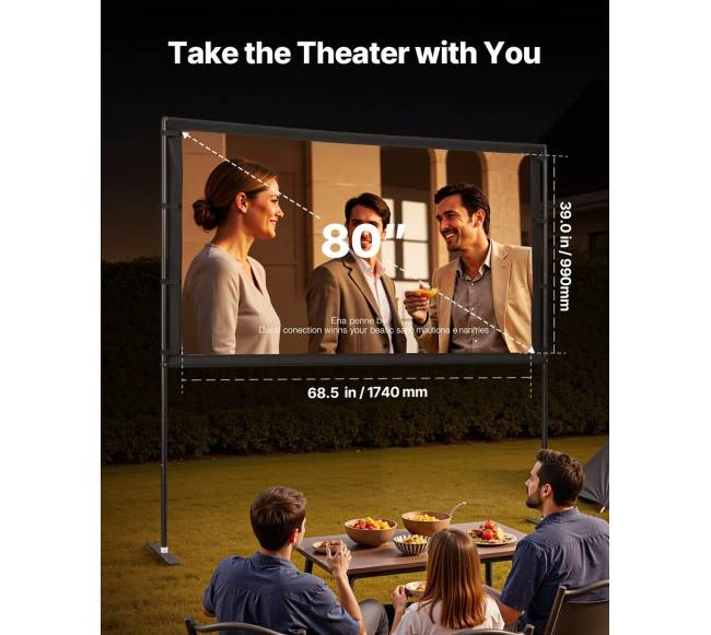 projektoriaus ekranas su 2 stovais 80 colių1