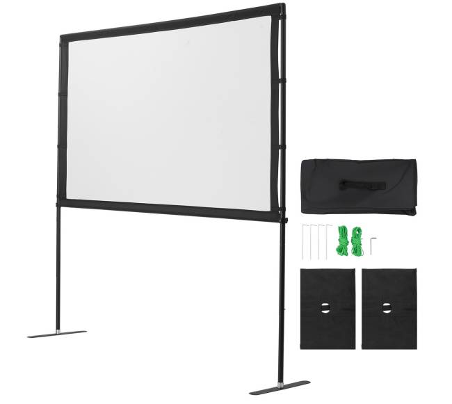 projektoriaus ekranas su 2 stovais 80 colių8