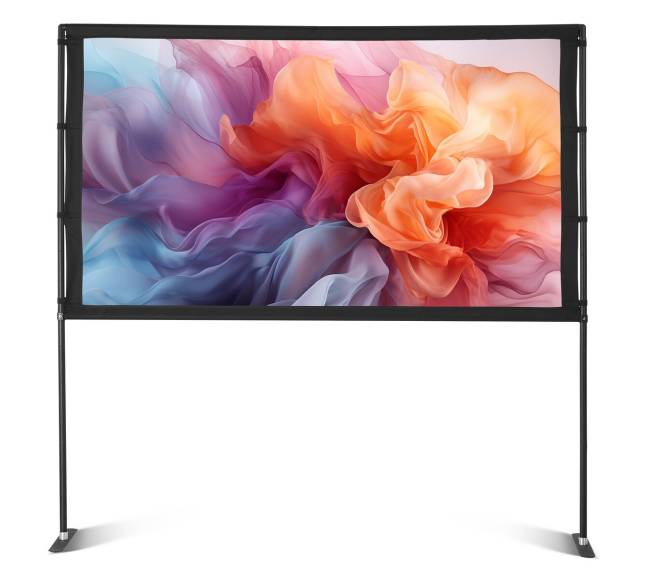 projektoriaus ekranas su 2 stovais 80 colių10