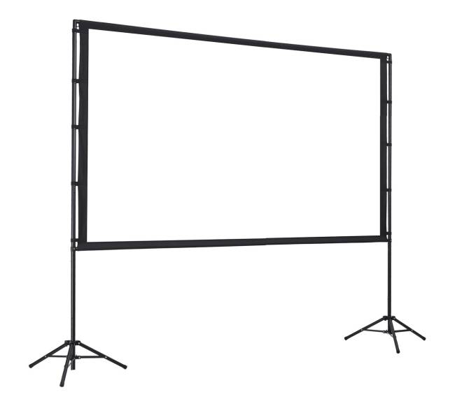 Trikojo projektoriaus ekranas su 2 stovais0