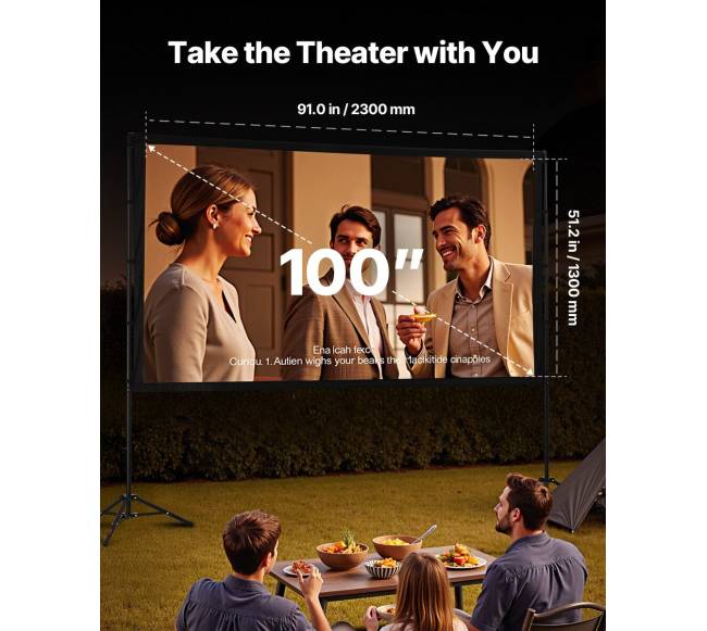 Trikojo projektoriaus ekranas su 2 stovais1