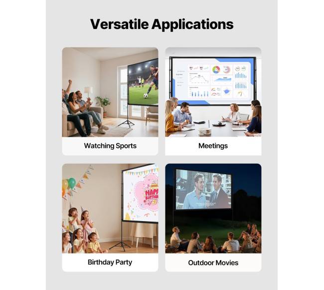 Trikojo projektoriaus ekranas su 2 stovais4