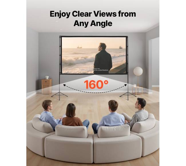 Trikojo projektoriaus ekranas su 2 stovais6