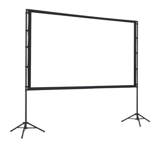 Trikojo projektoriaus ekranas su 2 stovais9