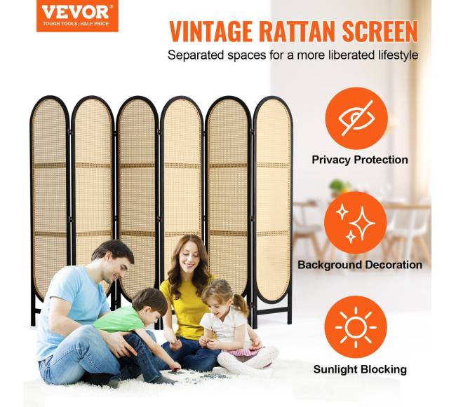 6 dalių rudi ratano kambario pertvaros1