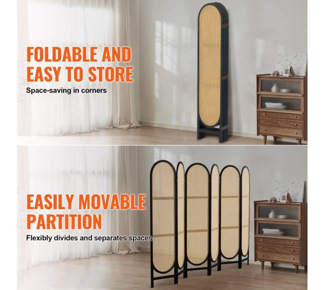 6 dalių rudi ratano kambario pertvaros4