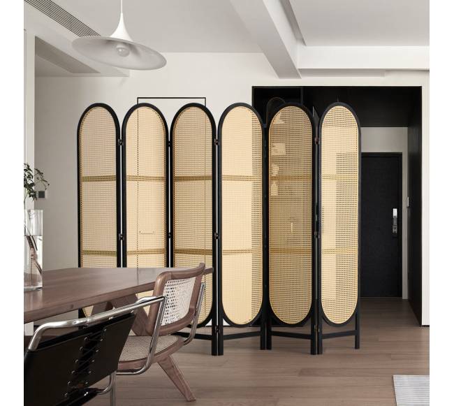 6 dalių rudi ratano kambario pertvaros7