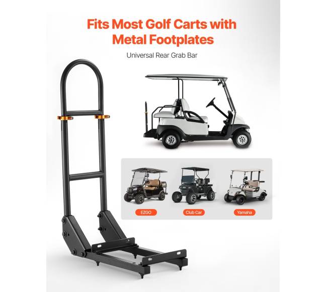 Golfinio vežimėlio galinė rankena su metaliniais kojų laikikliais1