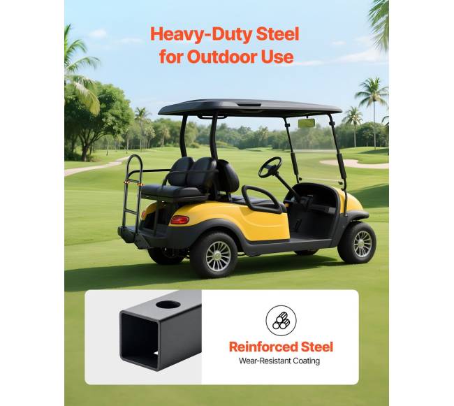 Golfinio vežimėlio galinė rankena su metaliniais kojų laikikliais5