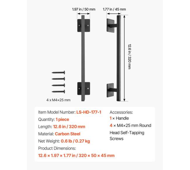 Tvarto durų rankena 32 cm sodo vartam6