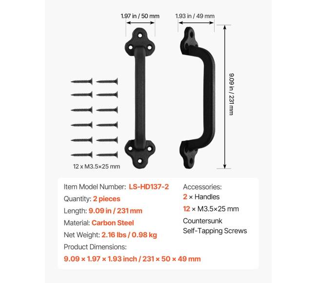 9 cm angis durų rankenos 2 vnt.6