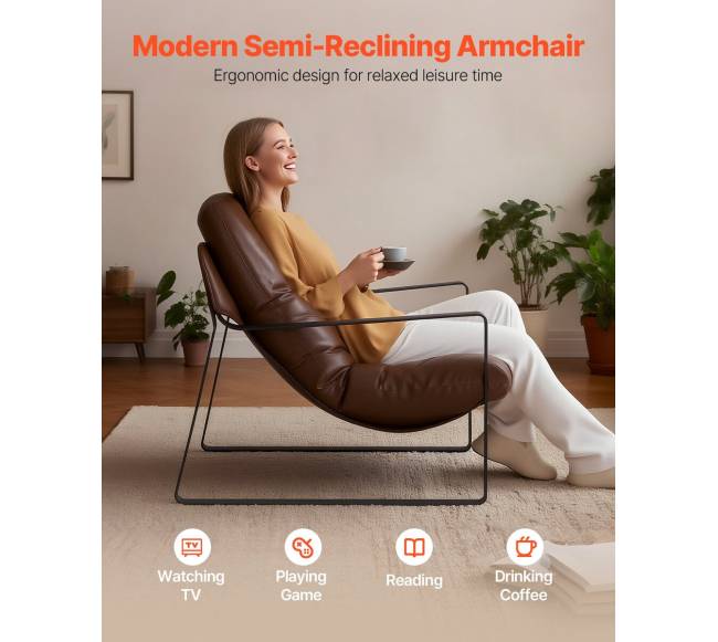 moderni PU odinė kėdė su metaliniu rėmu1