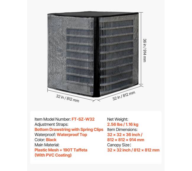 Oro kondicionieriaus uždangalas 812 x 812 x 914 mm6