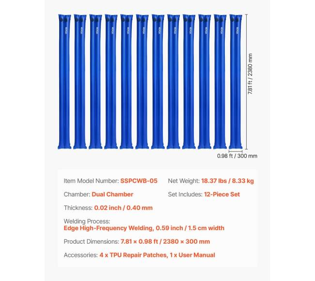 26 gabarito dvigubos kameros vandens maišai baseinui6