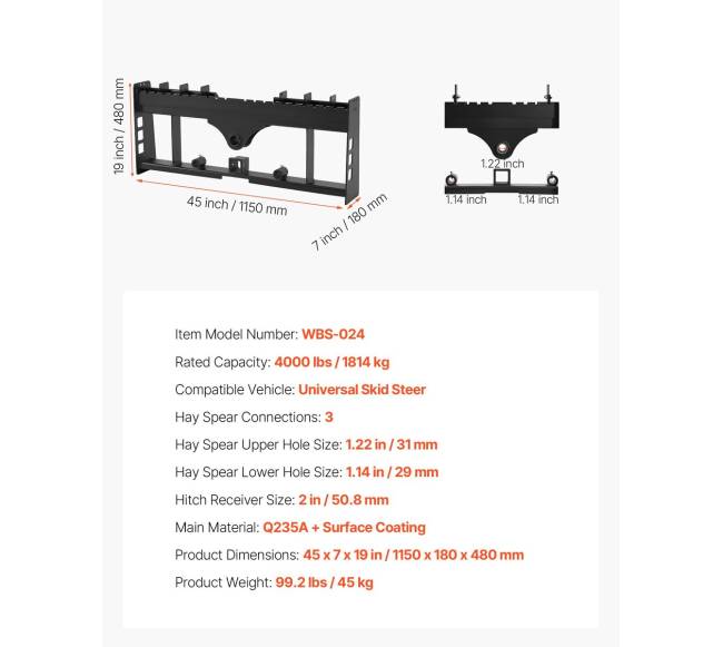 45 cm krautuvo paletės rėmas su movomis6