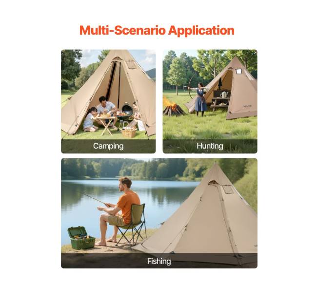 Tipi palapinė su krosnies įvadu 4-6 žmonėms5