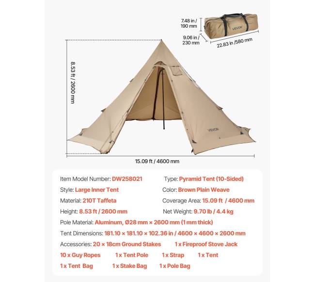 Tipi palapinė su krosnies įvadu 4-6 žmonėms6