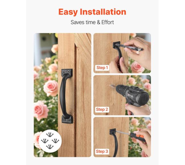 4 vnt. sodo vartų traukos rankenų komplektas3