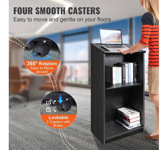 Metalinė pakyla su 4 ratukais ir lentynomis3