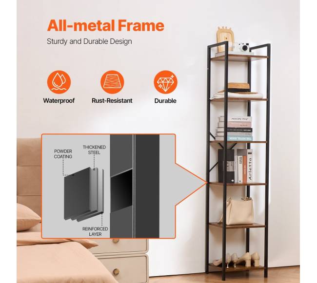 Metalinė lentyna su 6 lentynomis3