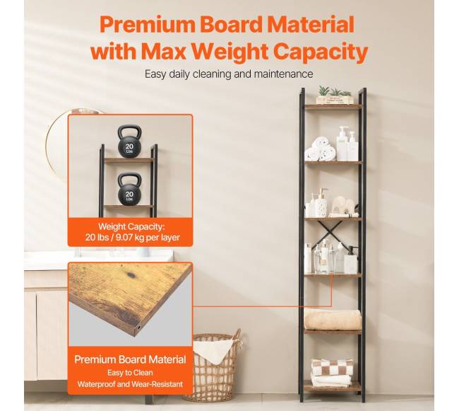 Metalinė lentyna su 6 lentynomis4