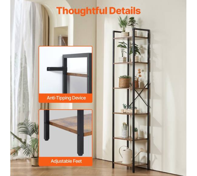 Metalinė lentyna su 6 lentynomis5