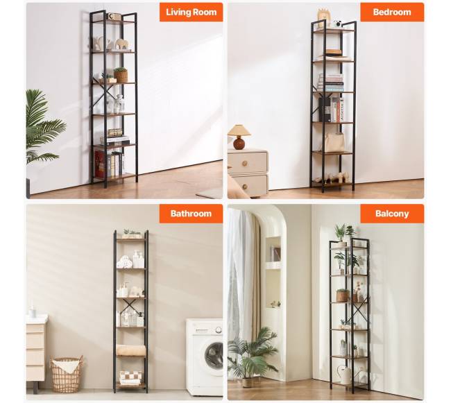 Metalinė lentyna su 6 lentynomis6