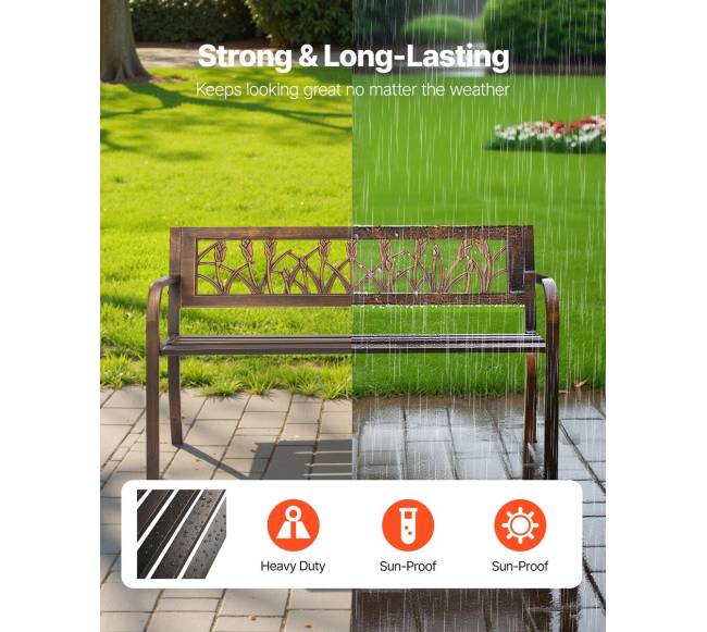 lauko suoliukas su metaliniu rėmu ir PVC nugara1