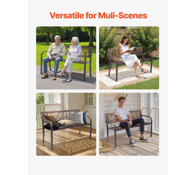 lauko suoliukas su metaliniu rėmu ir PVC nugara5