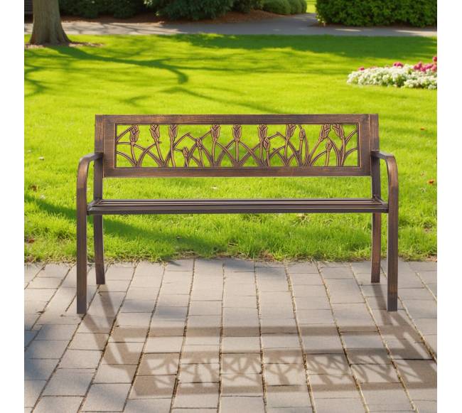 lauko suoliukas su metaliniu rėmu ir PVC nugara7